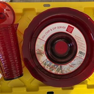 Red Chip and Dip Server Set